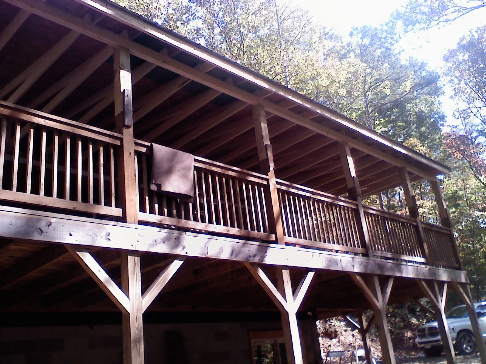 Timber framing under a new elevated porch and deck — Roof Leak Repair in Gloversville by Roofing Brothers